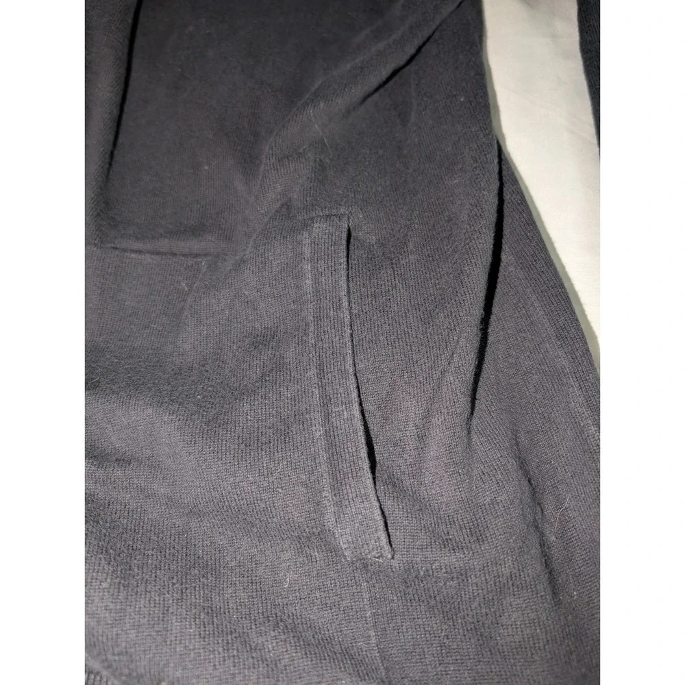Lands End‎ Women's Large Black Long Sleeve Open Front Cardigan With Pockets - Picture 2 of 4
